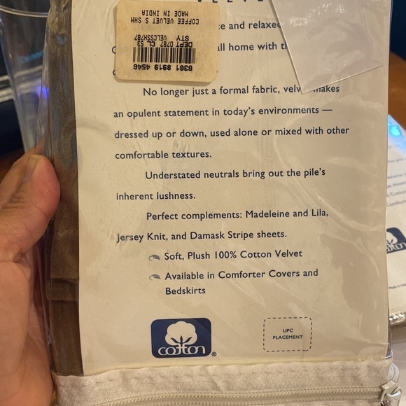 Set of 2 Charter Club Standard Coffee Velvet Sham - Picture 4 of 7